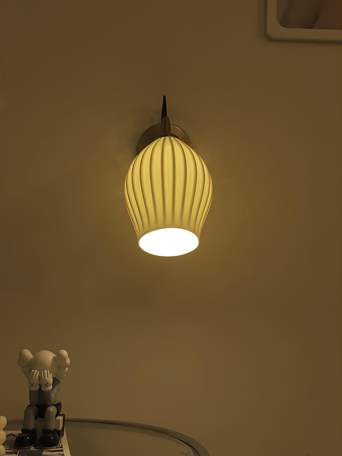 Cream Style Ceramic Ribbed Wall lamp K313