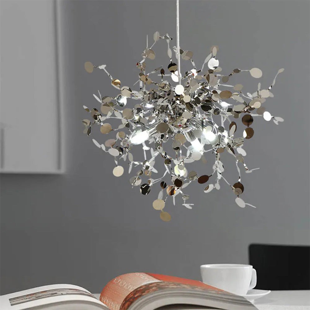 Modern Creative Decorative Leaf Stainless Steel Pendant Light K346