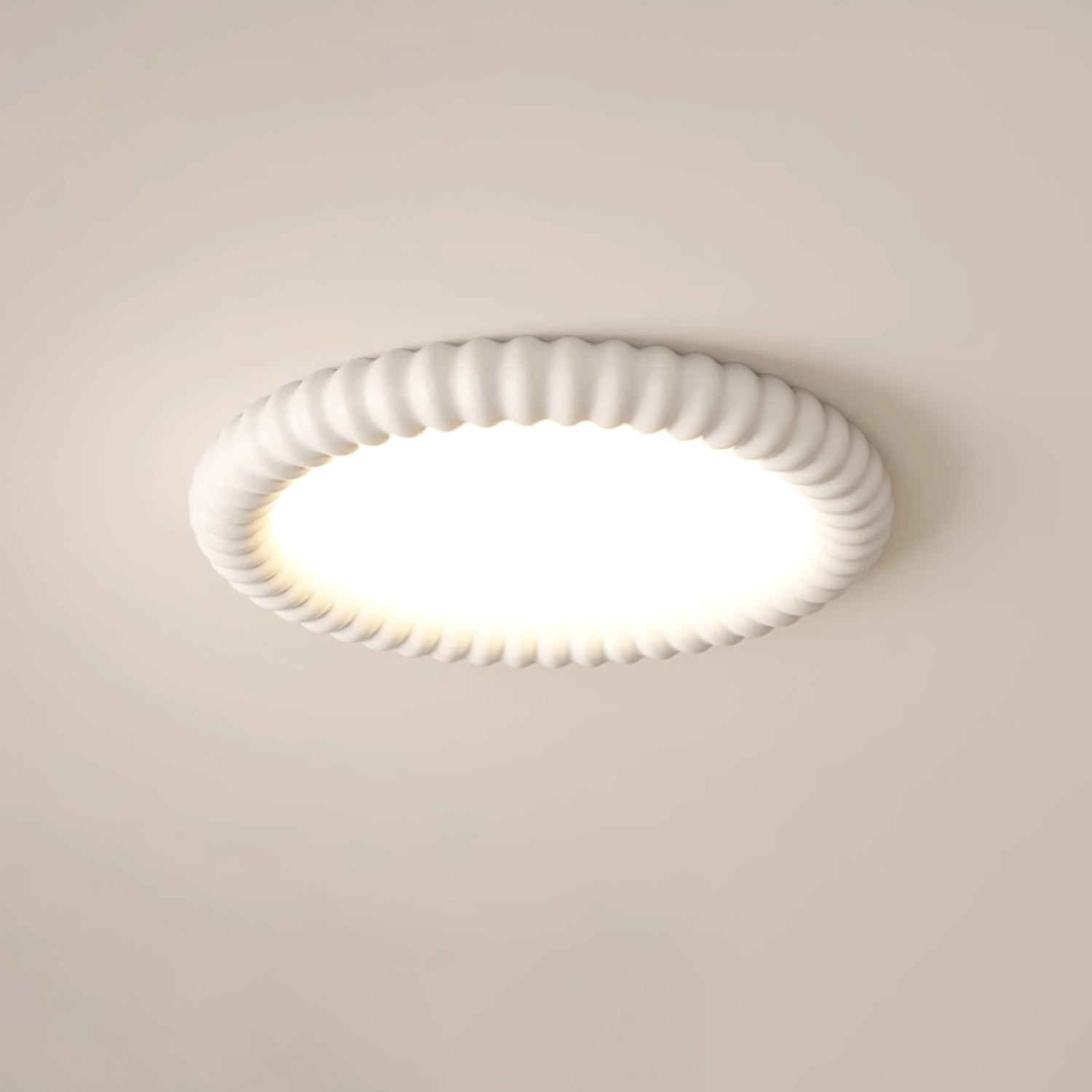 Cream Style Ripple Ring Ceiling Lamp K633