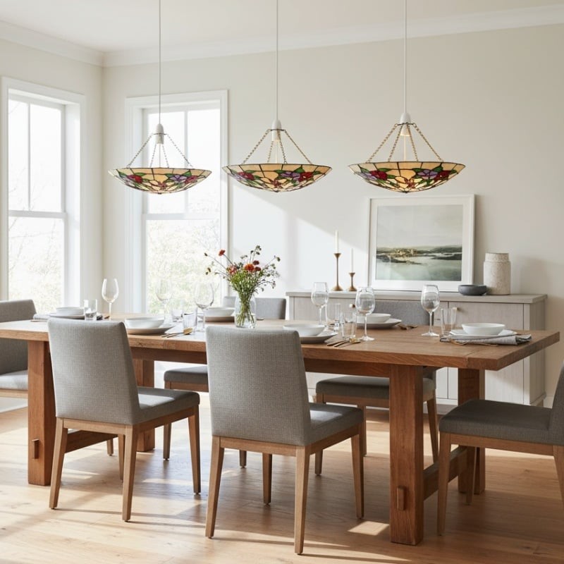 TF Butterfly Pendant Lamp - Decorative Stained Glass Pendant Light K1798