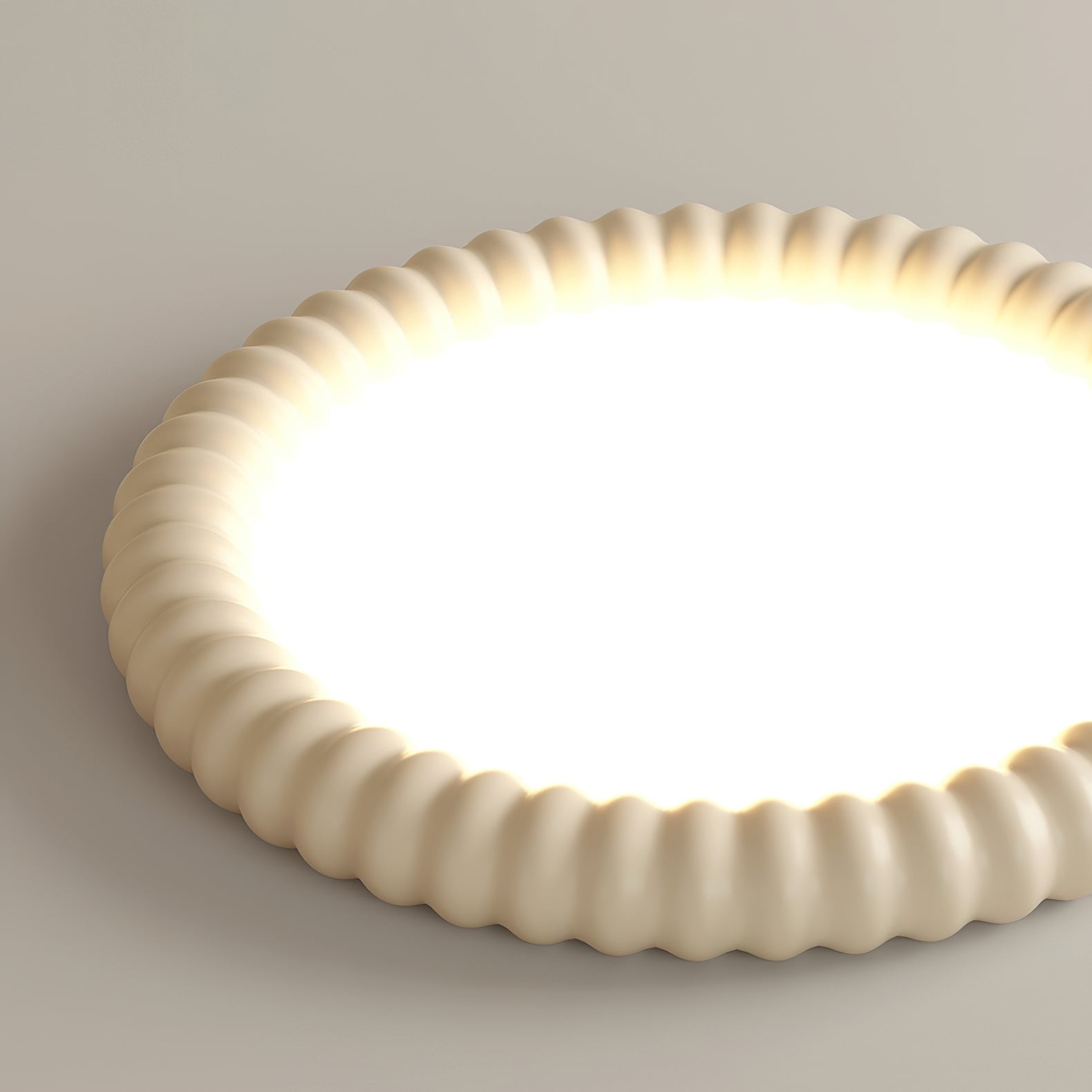 Cream Style Ripple Ring Ceiling Lamp K633