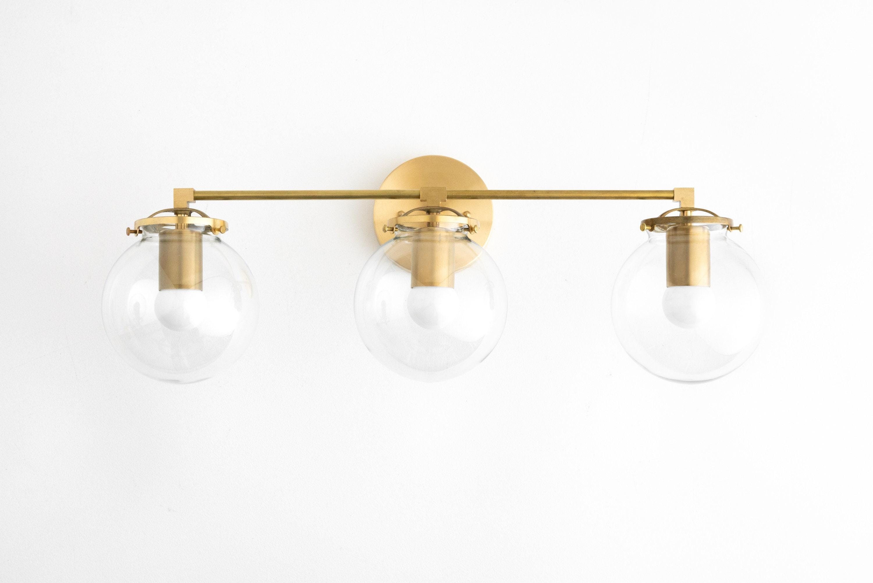 Glorica Glass 3 Shade Globe Vanity Light - Soft Bathroom Light Fixture K1453