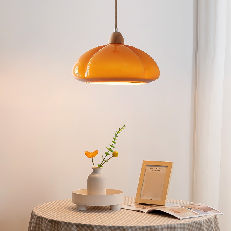 Pumpkin Glass Pendant Light For Kitchen K04