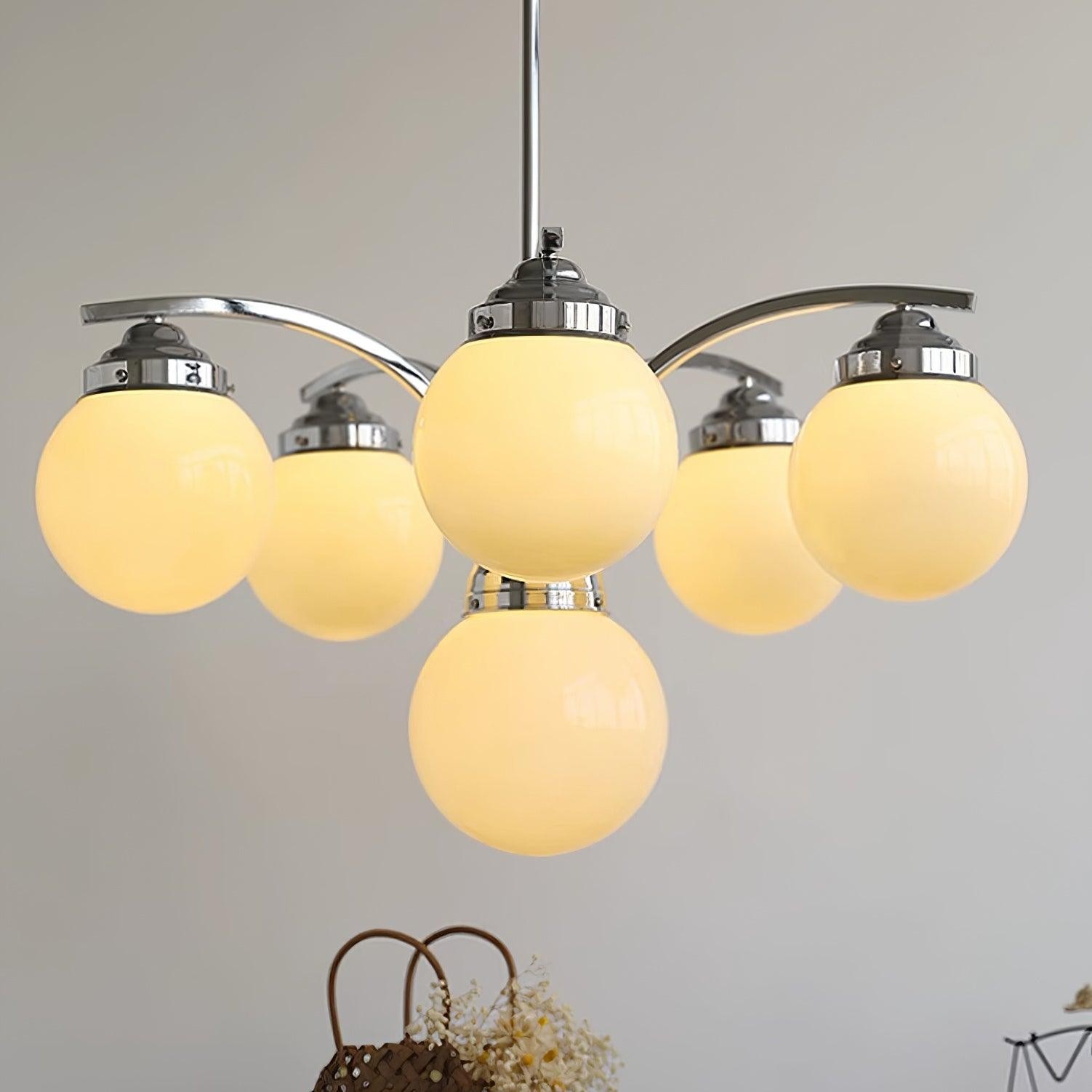 French Elegant Glass Orb Chandelier K596