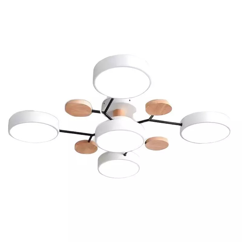 Coloful Branched Round Wooden Ceiling Light K176