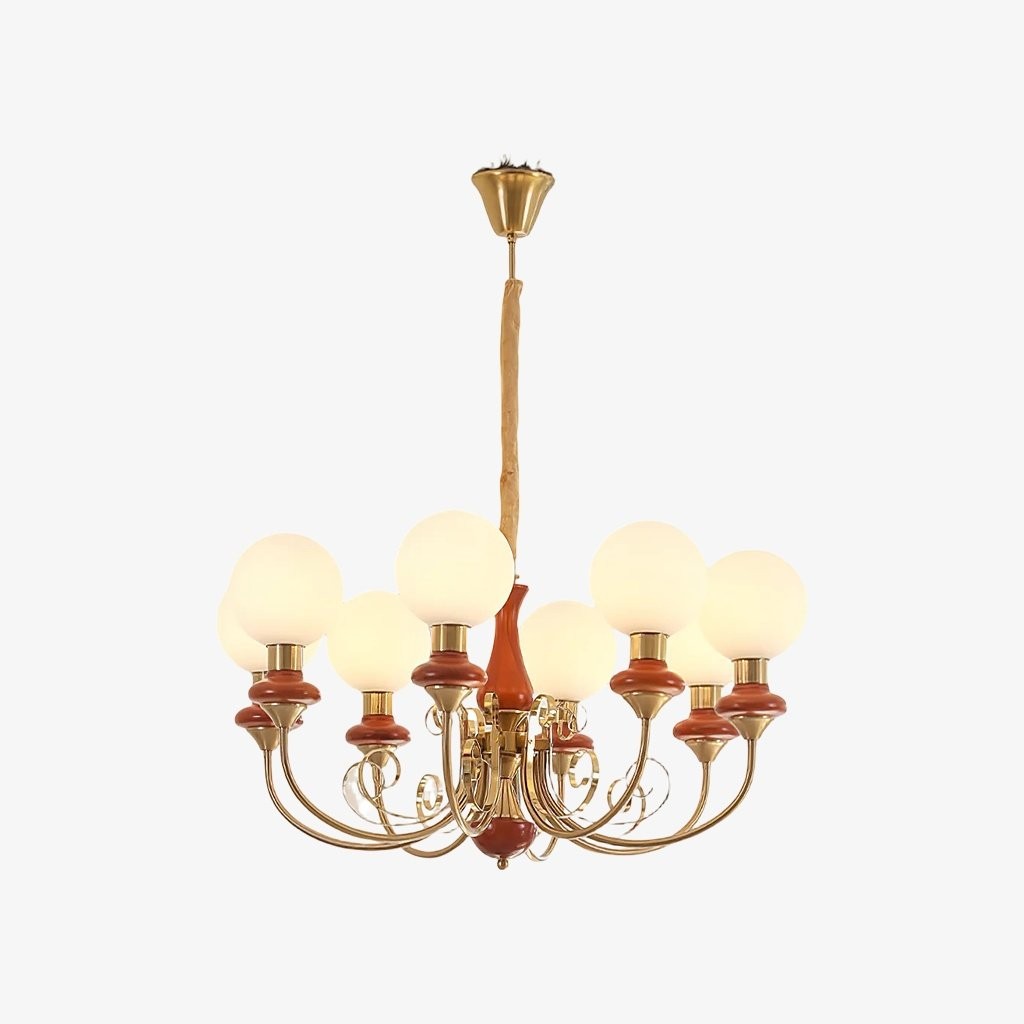 Radiara Sculptural Luxurious Glass Chandelier - Elegant Metal Lighting for Living Room K2110