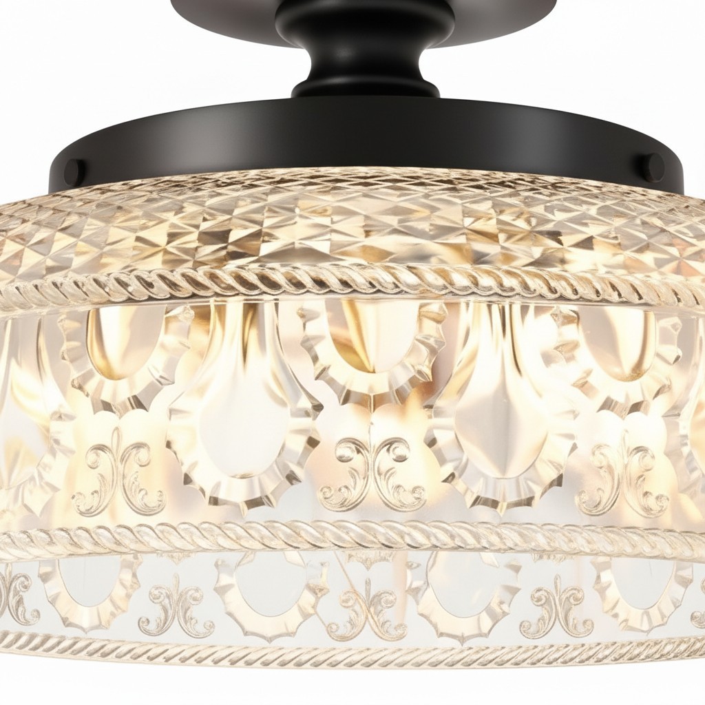 Zenarivo Elegant Floral Glass Ceiling Light - Transitional Ceiling Lamp for Dining Area K2251