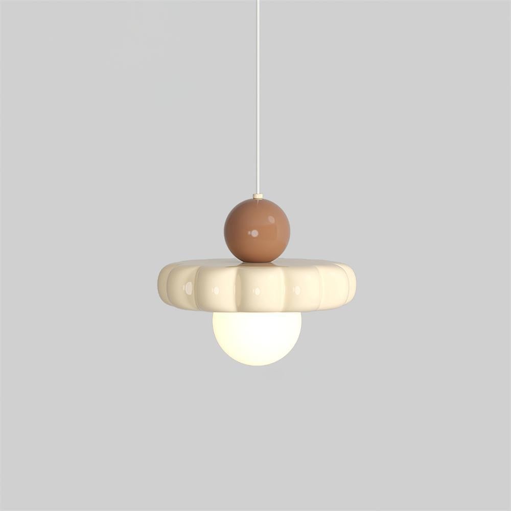 Cream Style Long Line Pumpkin Texture Pendant Lamp K307