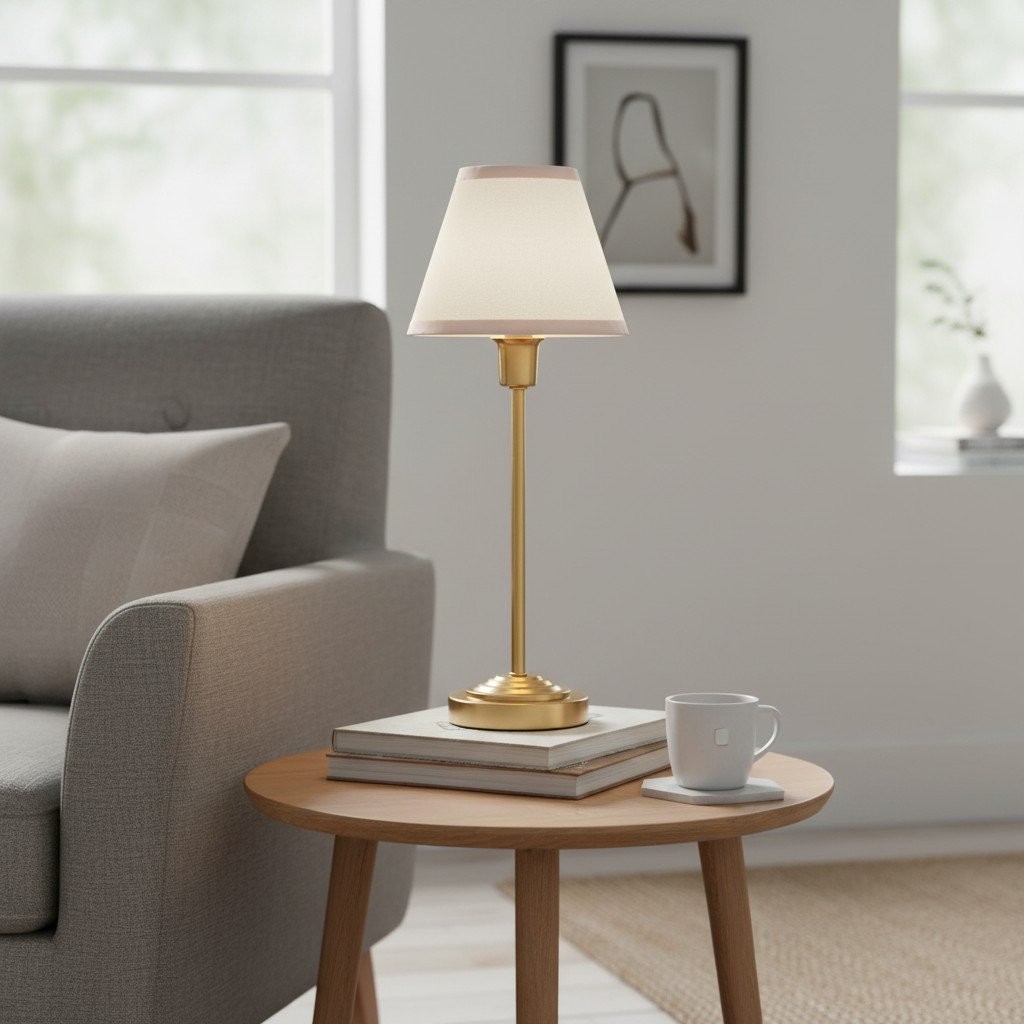 Bronzuno Textured Fabric Desk Lamp - Modern Metal Base Lighting for Offices or Lounges K1894