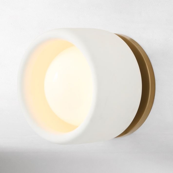 Cerova Modern Ivory Porcelain Sconce – Soft Organic Wall Light K1298