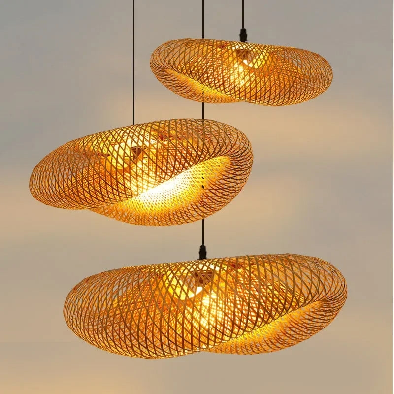Aira Handwoven Natural Bamboo Pendant Light D773