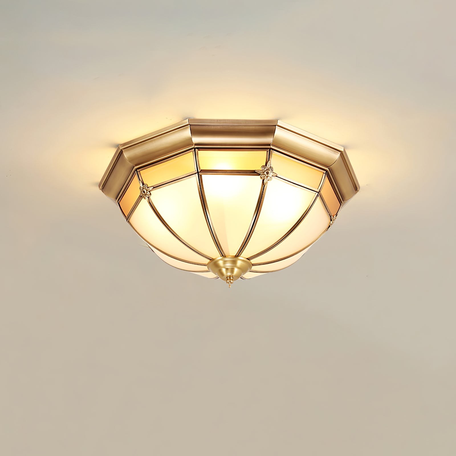 Dome Brass Flush Ceiling Lamp K350