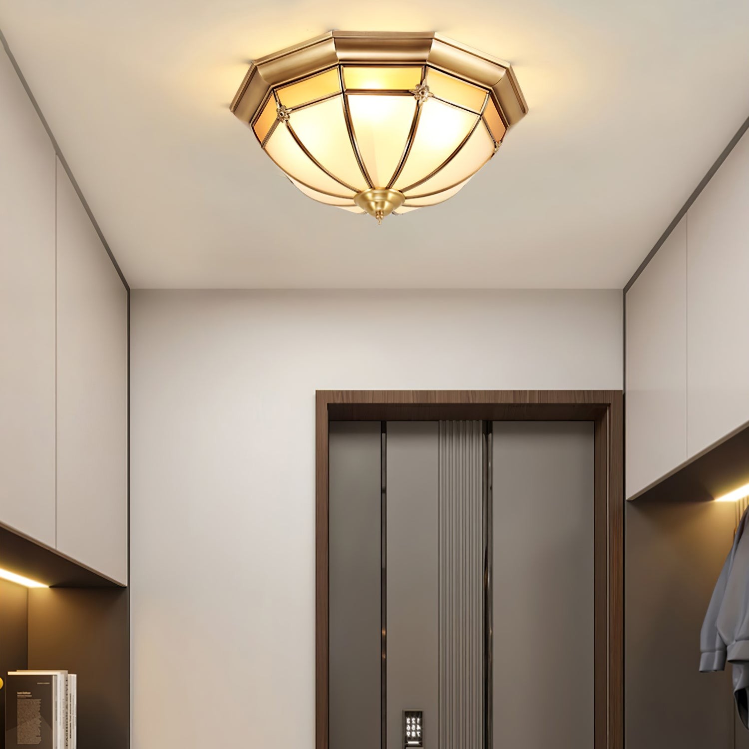 Dome Brass Flush Ceiling Lamp K350