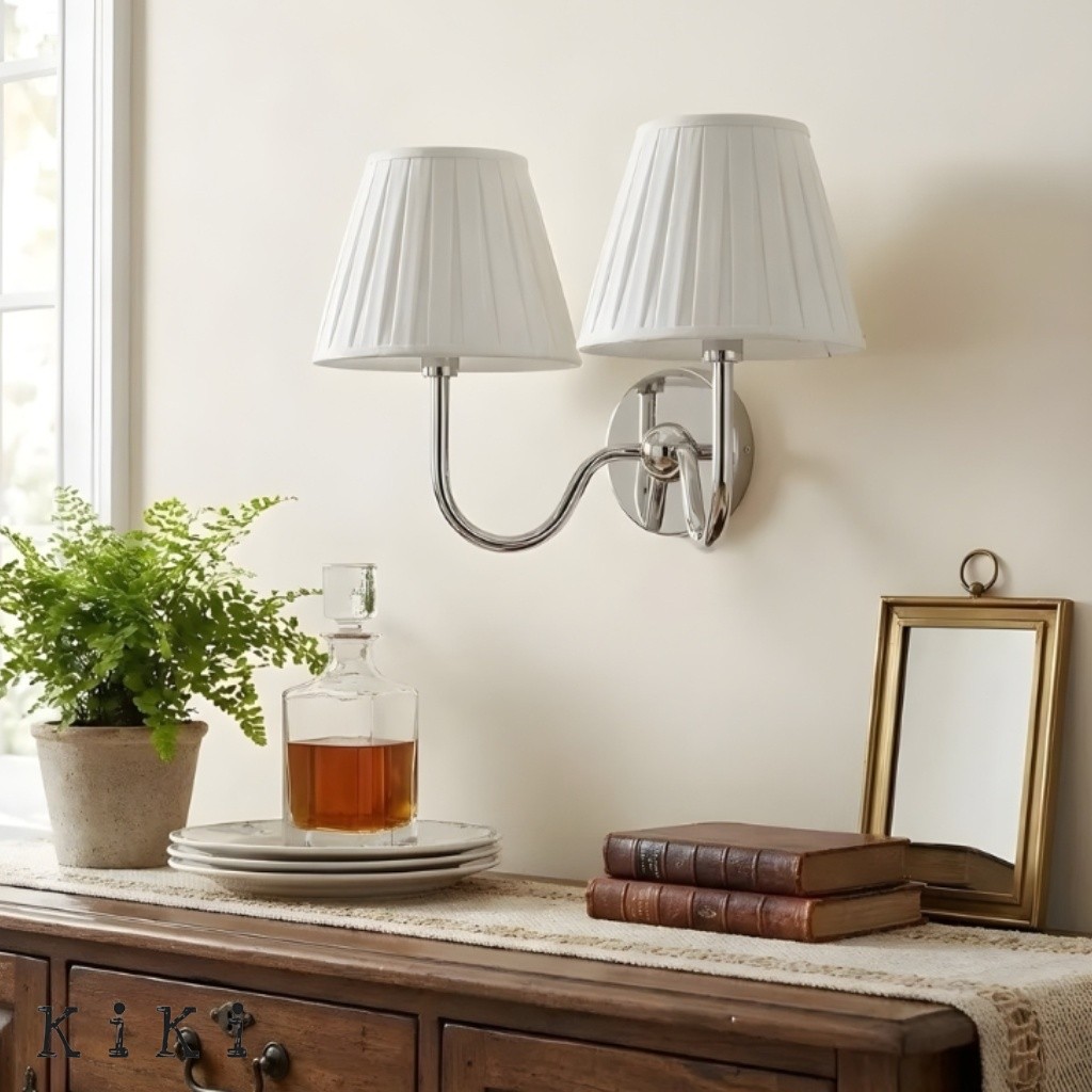 Luvora Pleated Fabric Shade Wall Sconce – Modern Classic Indoor Lighting K1306