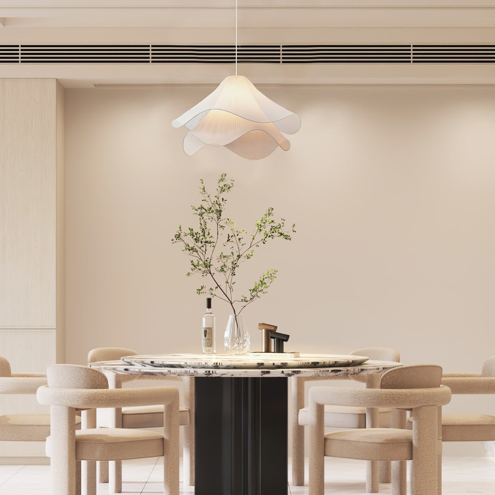 Ethereal Draped Shade Pendant Light – Modern Ambient Light for Bedrooms & Lounges K1192