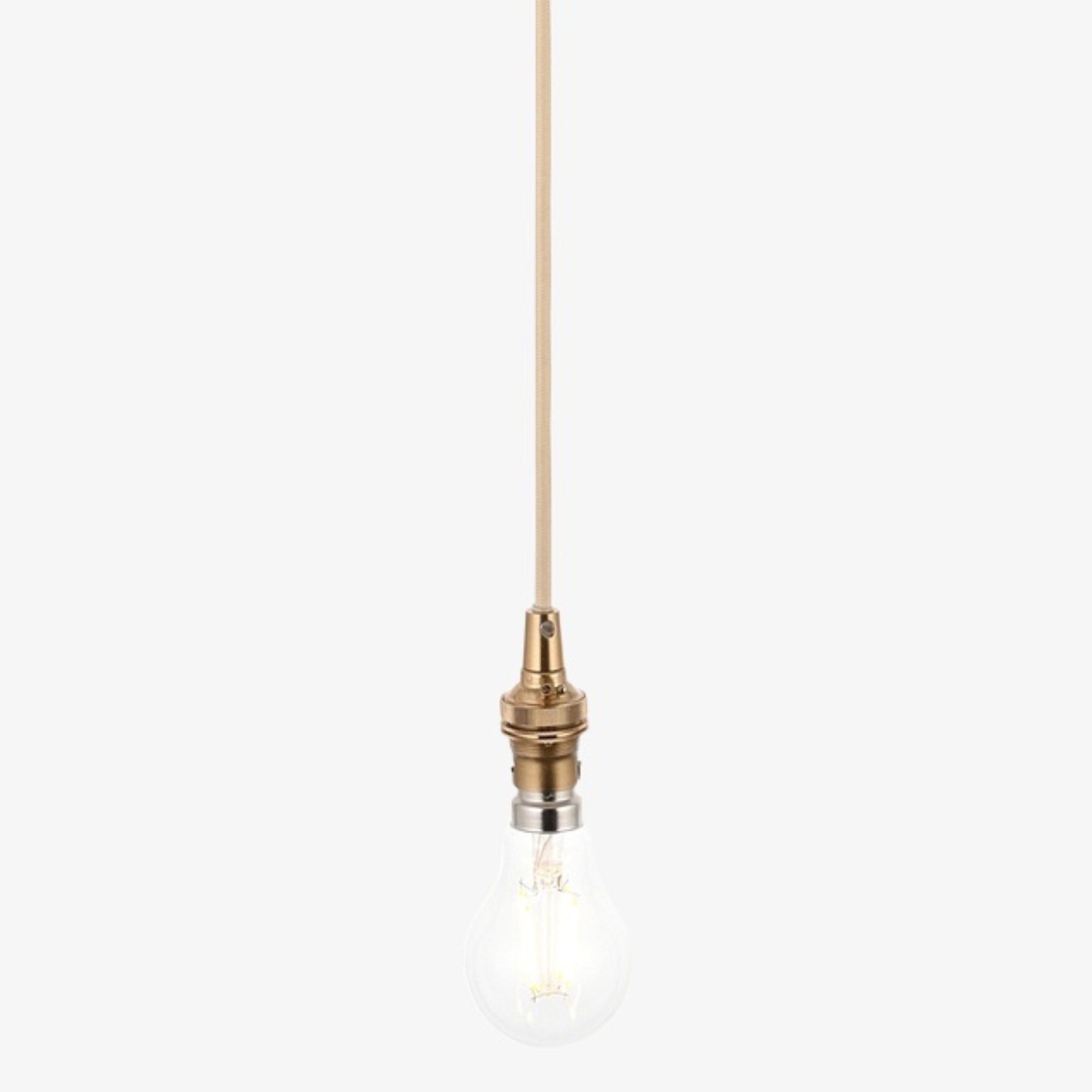 Plaitar Modern Brass Pendant Light - Minimalist Ceiling Fixture with Braided Cord for Hallways K1963