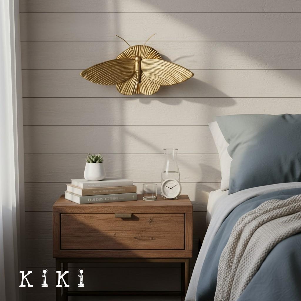 Mothriel Moth-Inspired Metal Wall Sconce - Artistic Vintage Wall Light for Bedroom K2287