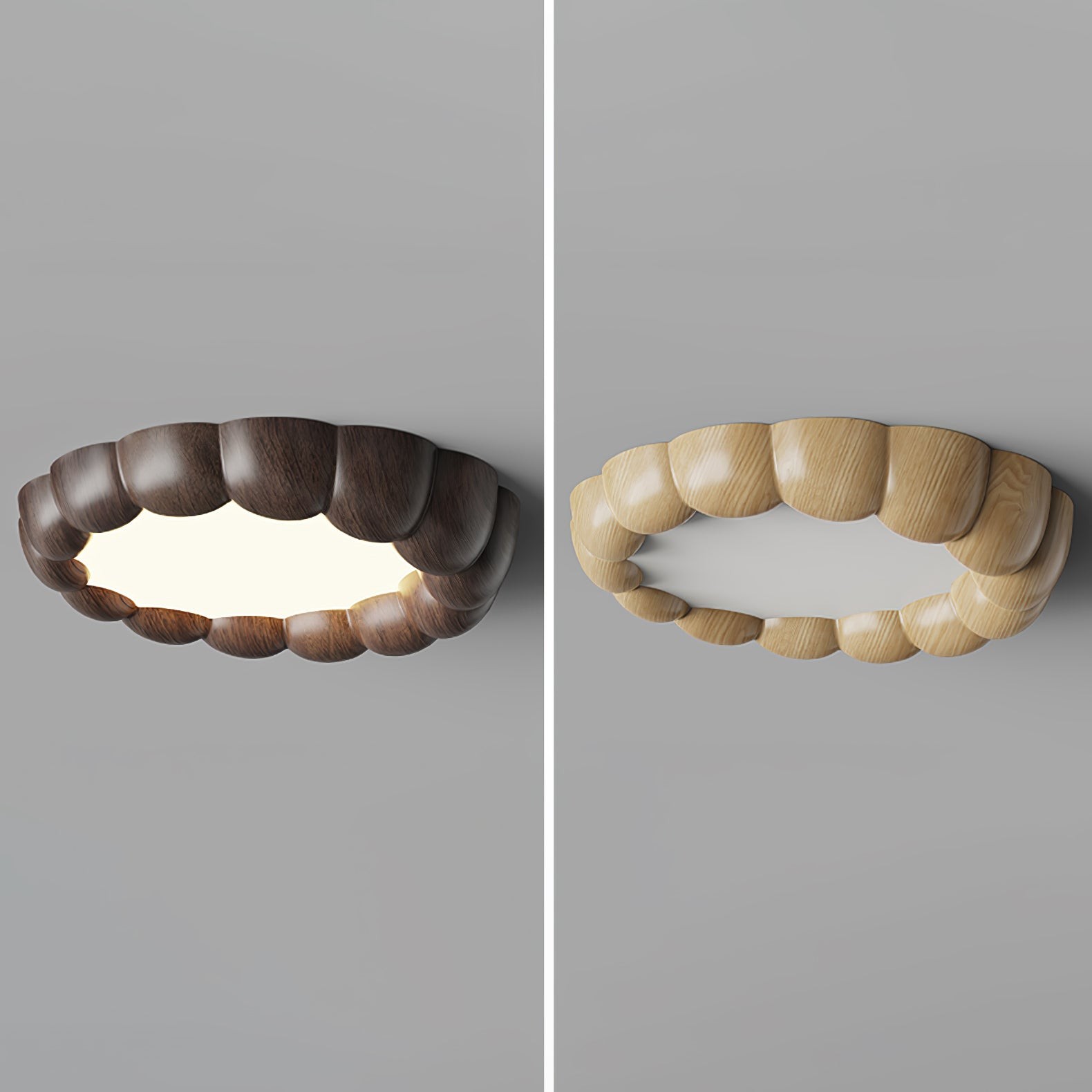 Faux Wood Ripple Ceiling Lamp K377