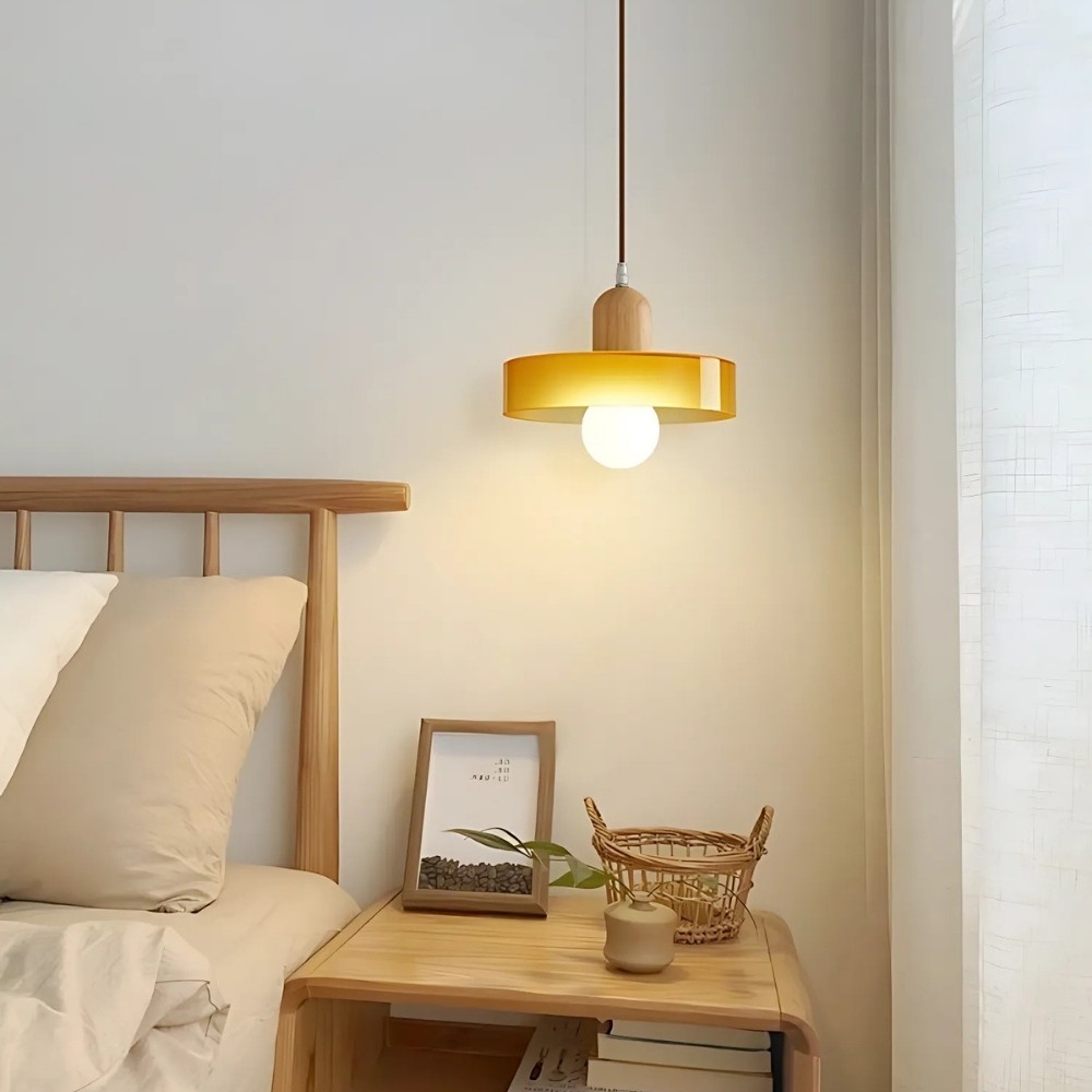 Modern Nordic Wood Disc Orb Pendant Light K894