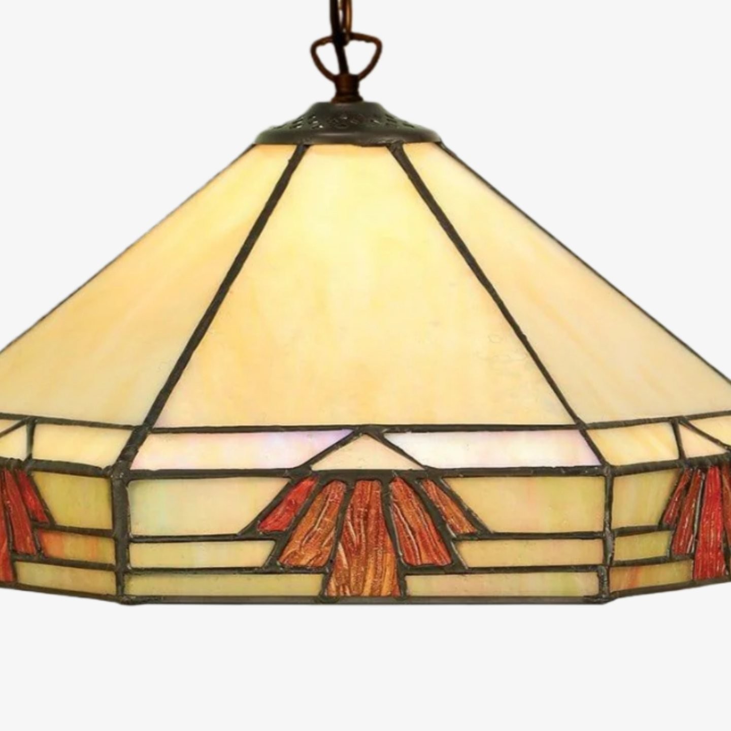 TF Nevada Vintage Stained Glass Pendant - Handcrafted Art Glass Lighting for Dining Areas K1939