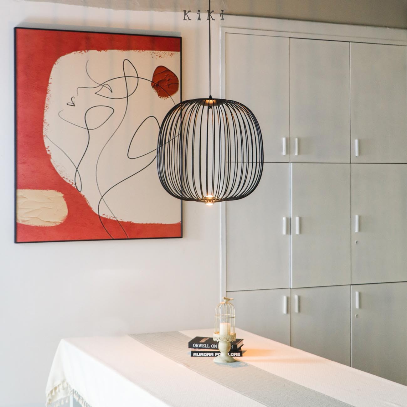 Modern Spokes Pendant Lamp - Artistic Birdcage Pendant Light for Dining Room