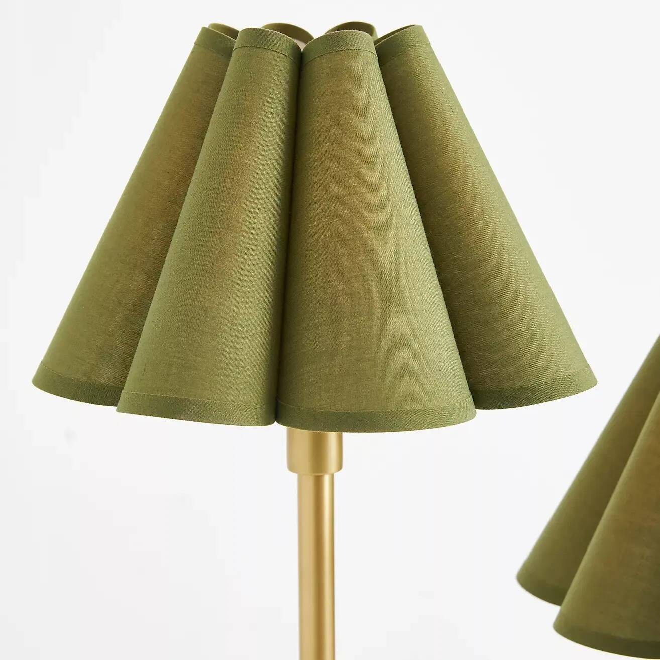 Duova Minimalist 2‑Light Floor Lamp - Modern Pleated Fabric Metal Light for Bedroom or Living Room K1666
