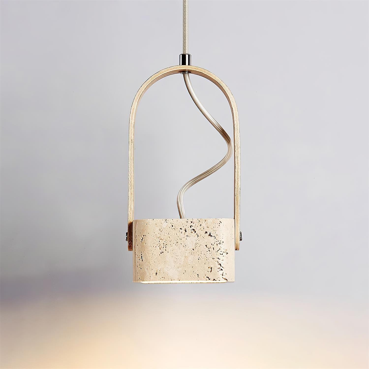 Geometric Yellow Travertine Pendant Lamp K449