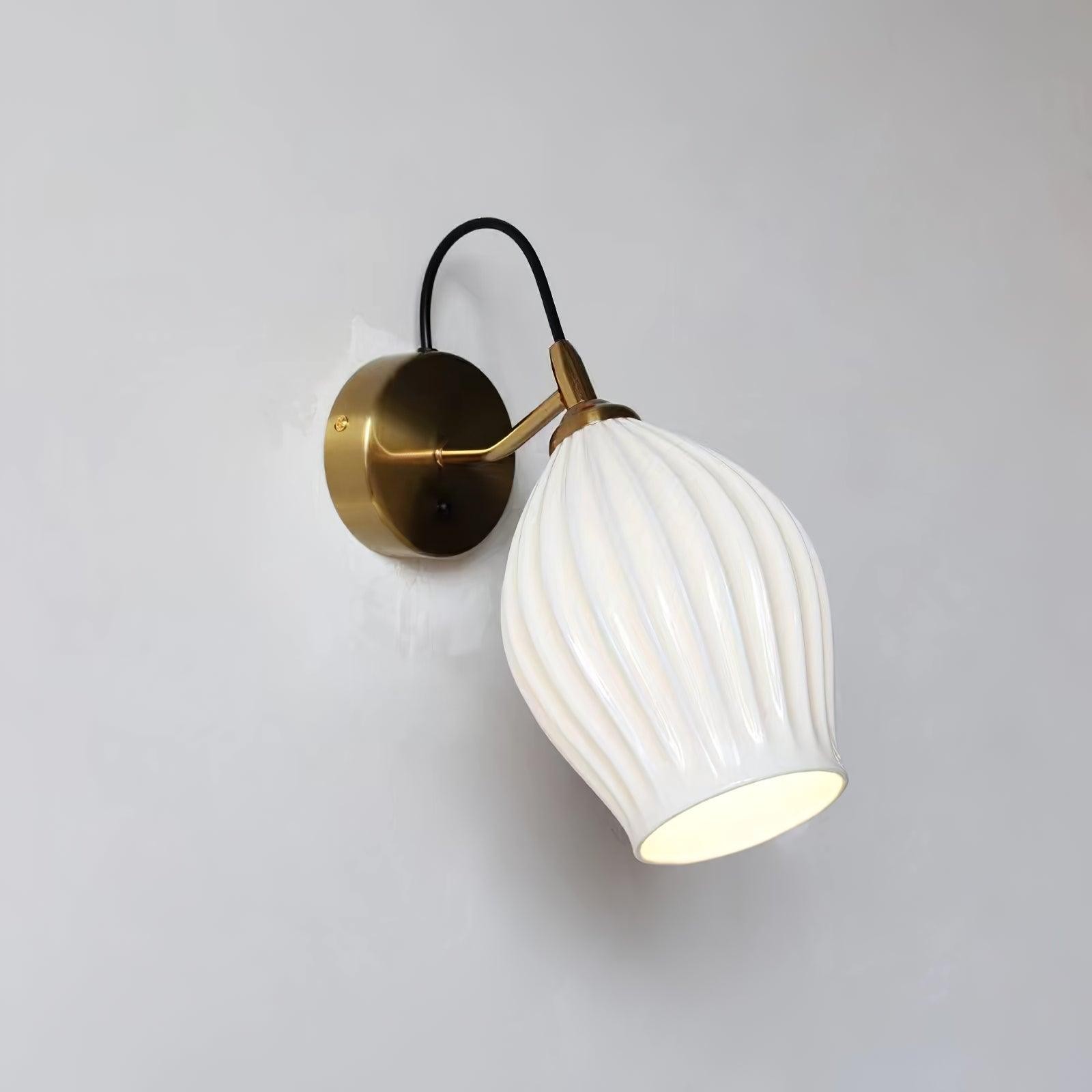 Cream Style Ceramic Ribbed Wall lamp K313