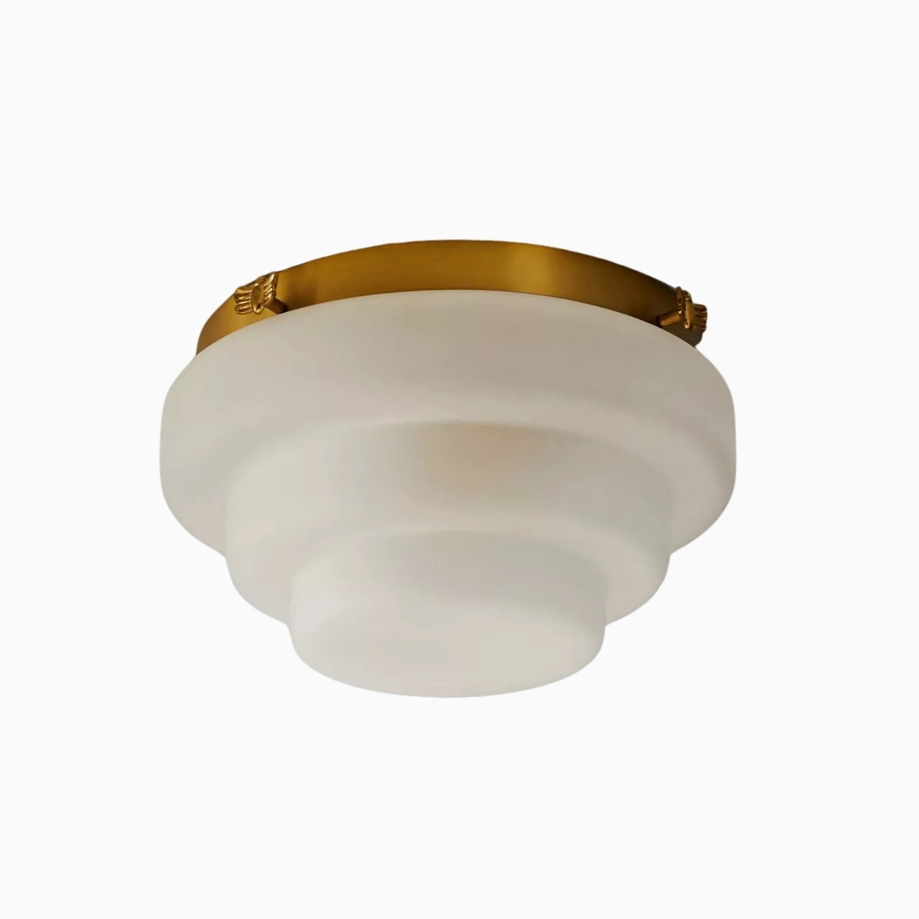 Capigia Glass Metal Flush Mount Ceiling Light - Modern Fixture for Bedroom or Hallway K1176
