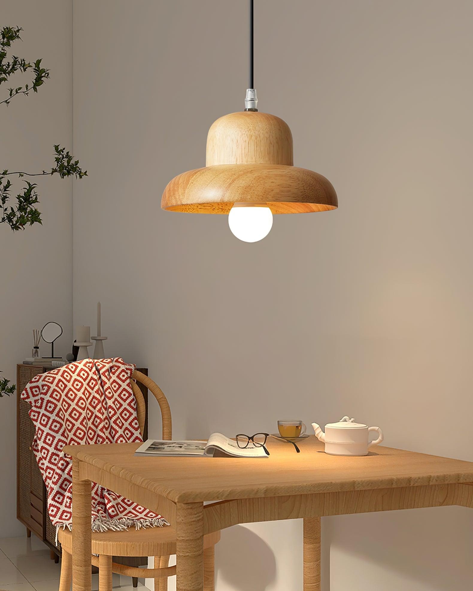 Wood Hat Pendant Lamp K777