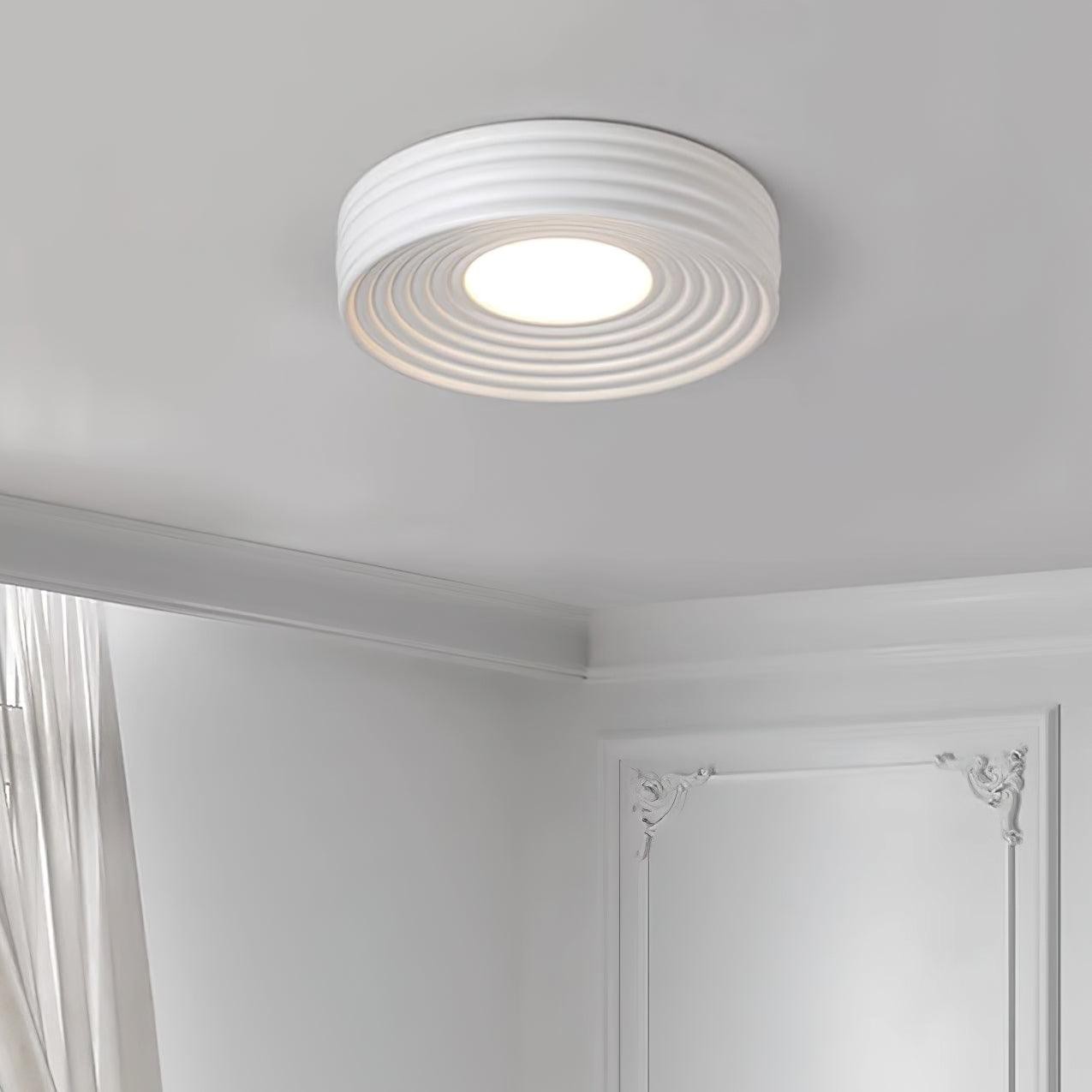 Cream Ribbed Three-color Changing Ceiling Light K337