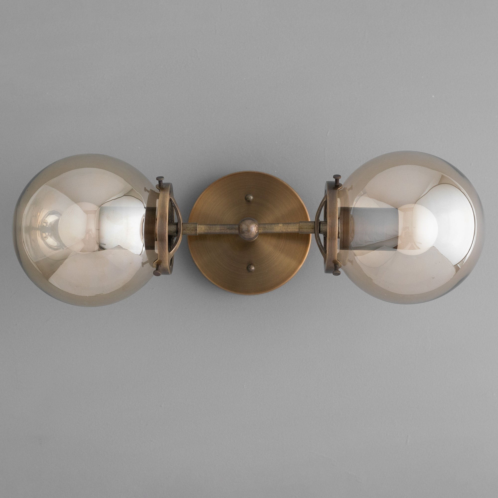 Lumio Globe Double Globe Vanity Wall Light - Rustic Farmhouse Bathroom Wall Fixture K1489