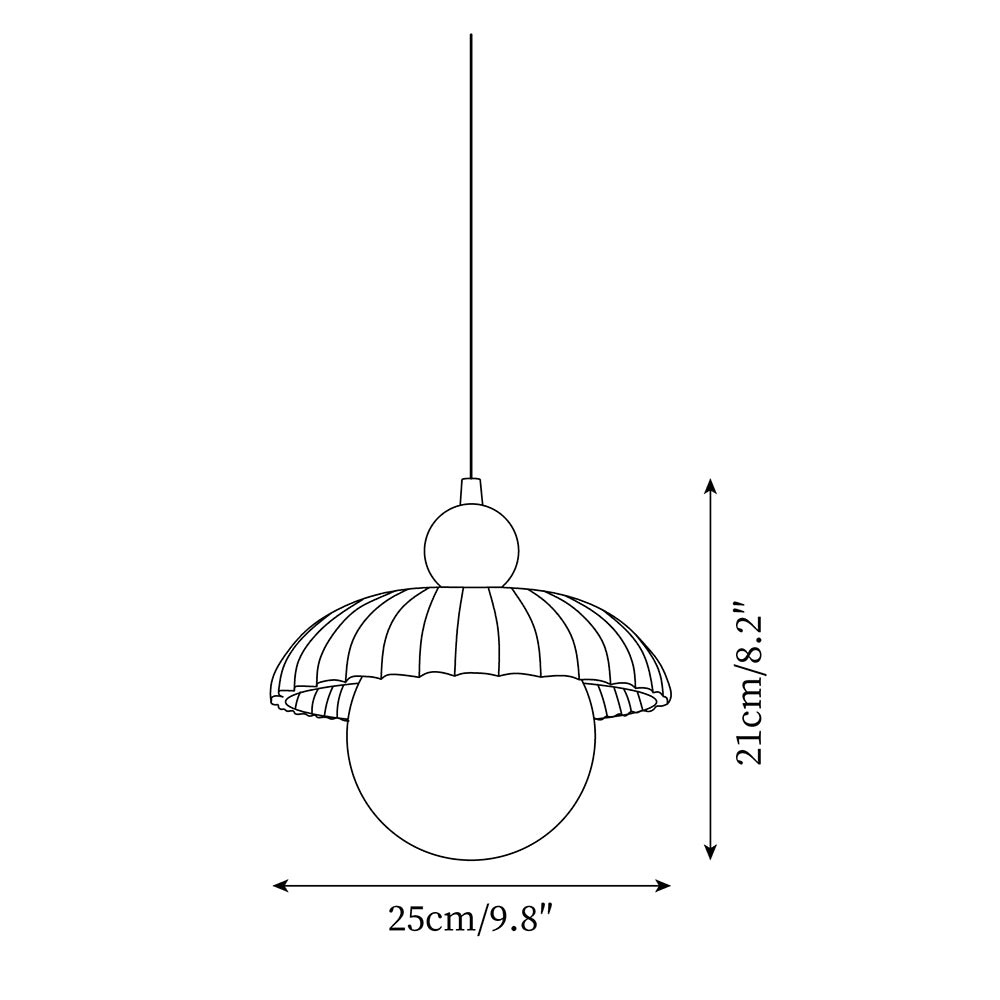 Creative Spherical Straw Hat Vertical Line Pendant Lamp K229