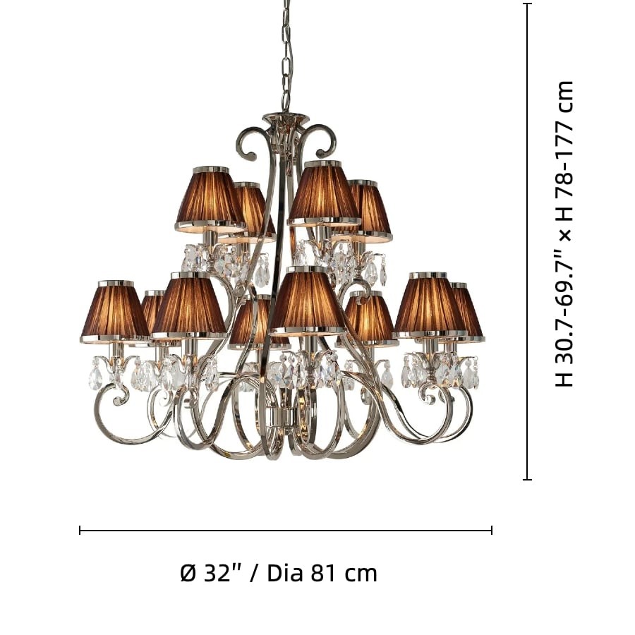 Talonis Multi-light Fabric Chandelier - Elegant Metal Curved Arms for Dining and Living K1900