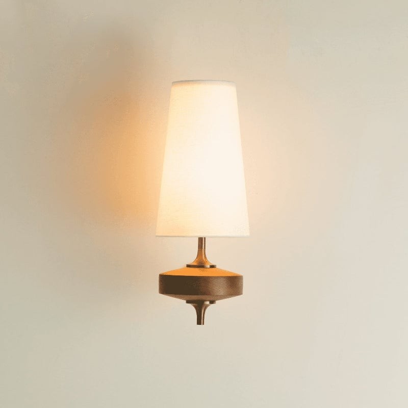 Hour Retro Wood Metal Wall Lamp – Elegant Fabric Accent Lighting for Living Spaces K1208