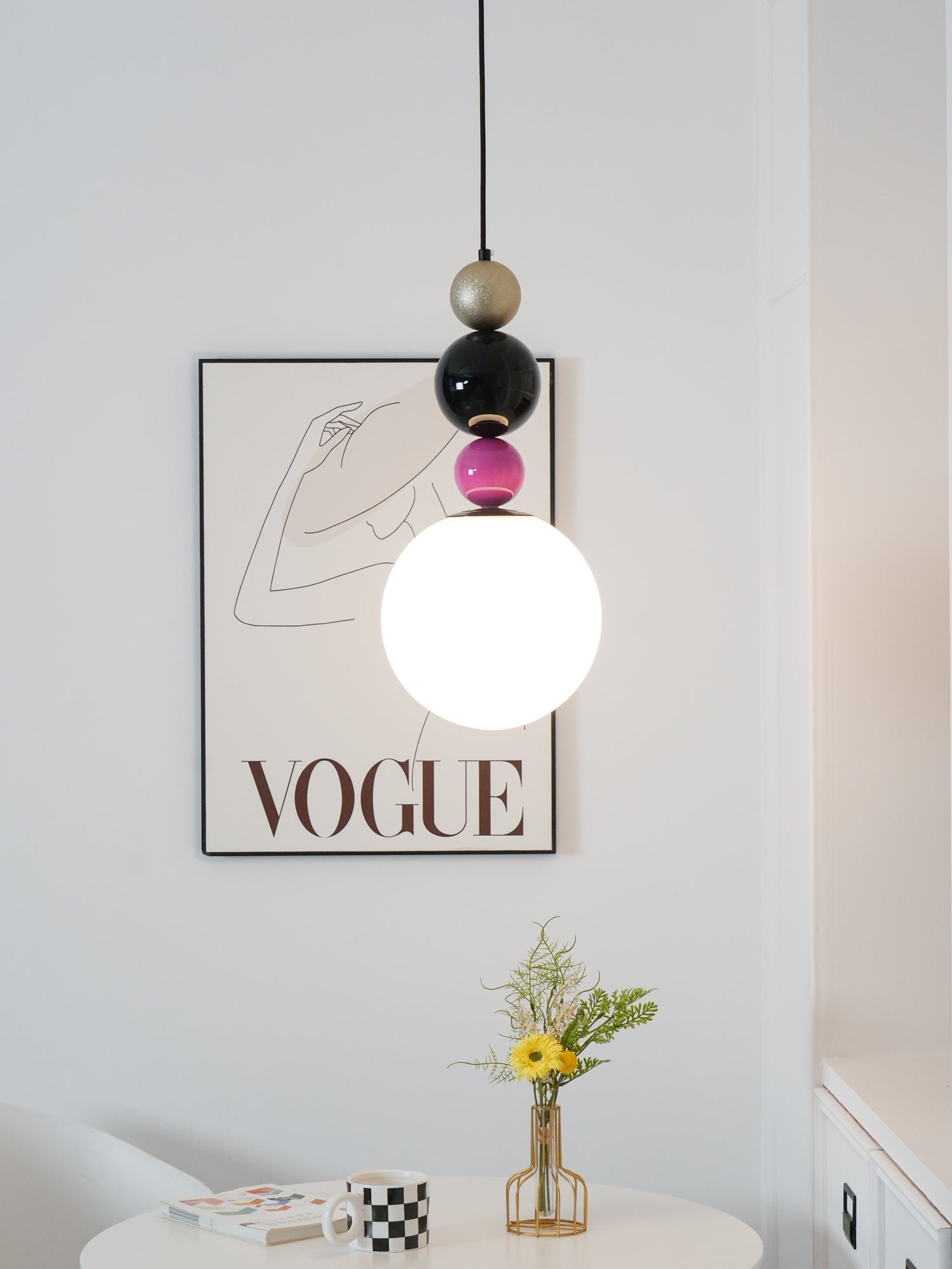 Round Balls Stacking Pink Pendant Lamp K646