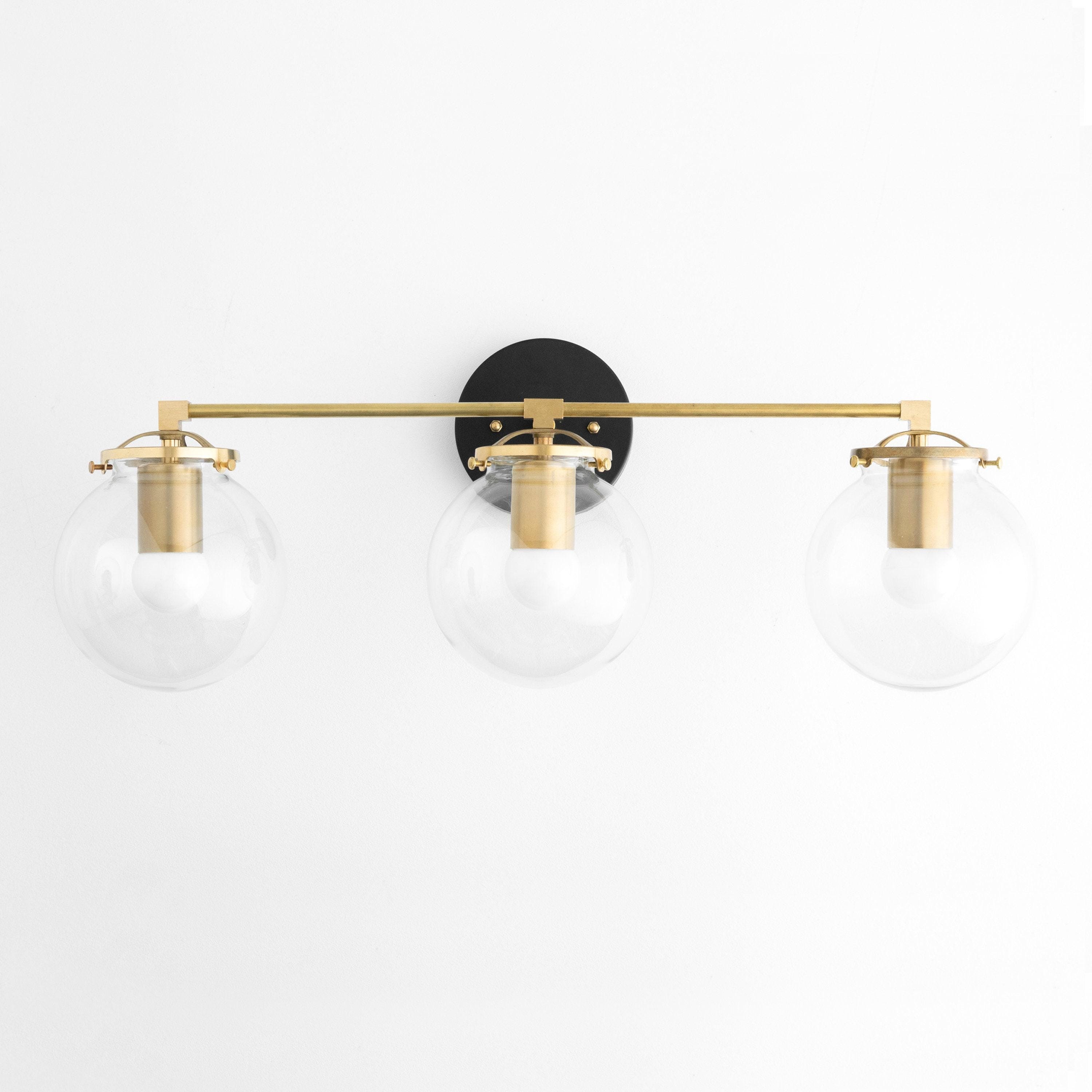 Glorica Glass 3 Shade Globe Vanity Light - Soft Bathroom Light Fixture K1453