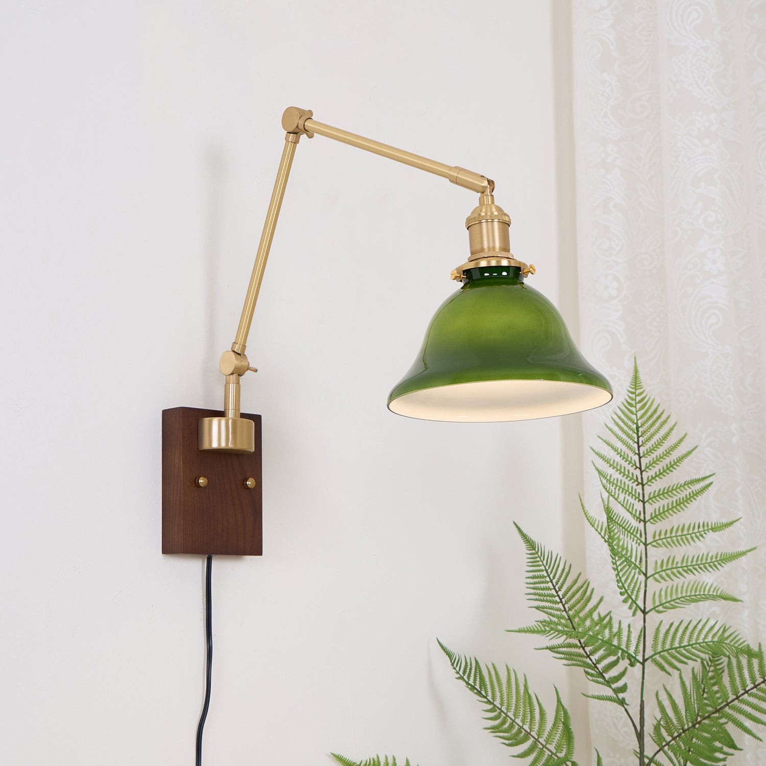 Banker Swing Arm Plug In Wall Light K253