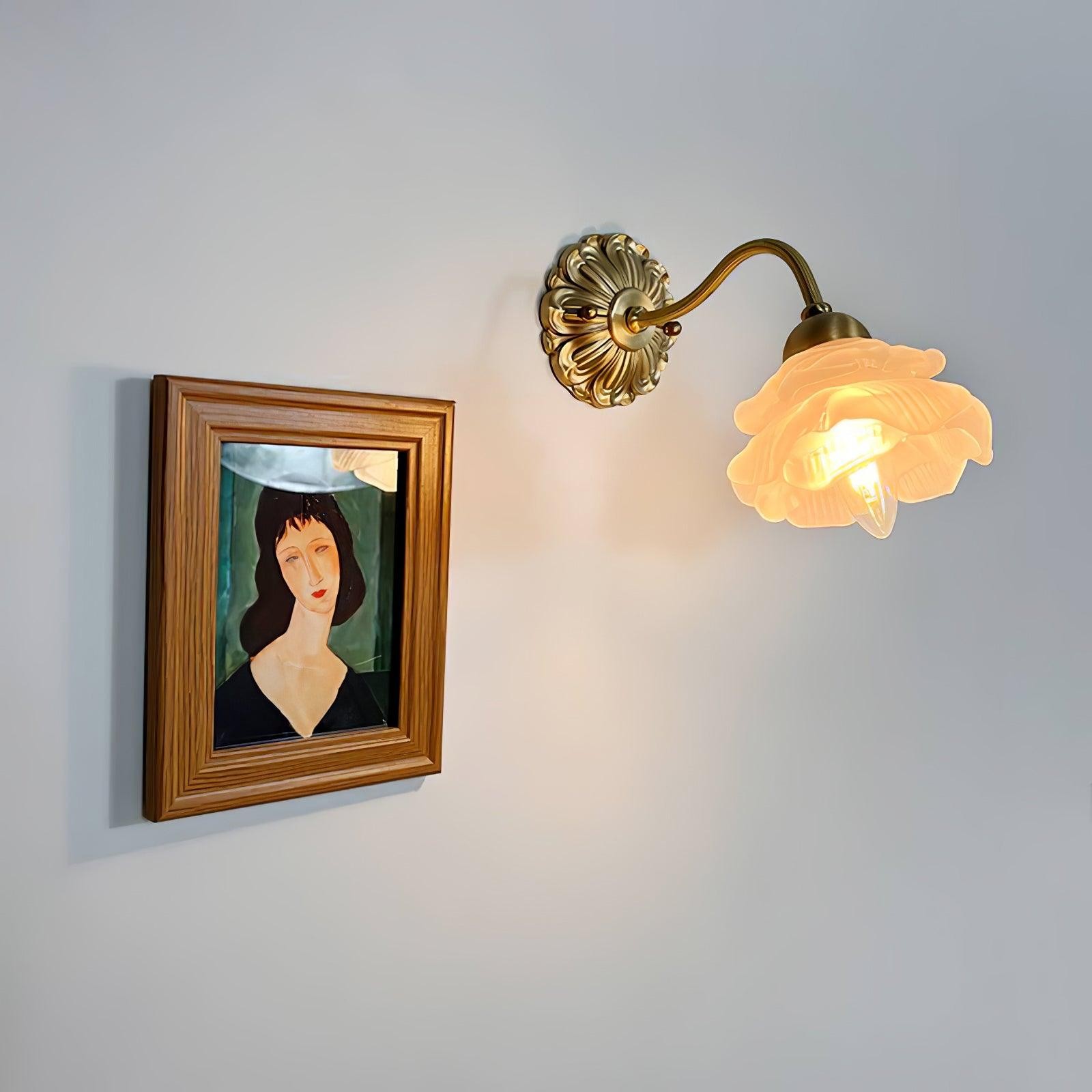 Brass Rose Wall Light K277