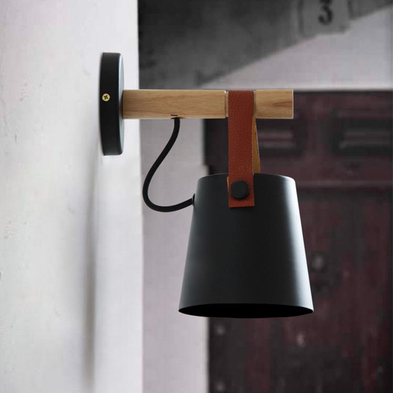 LED Wooden Nordic Strap Wall Light