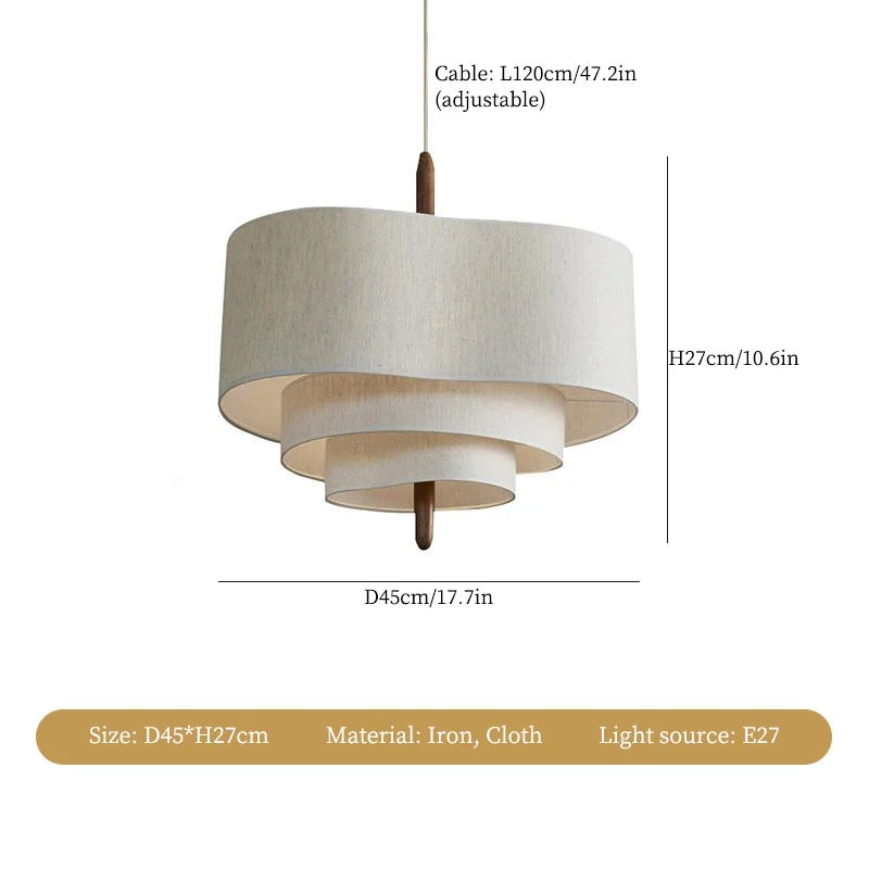 Softlume Nordic Fabric Pendant Light - Modern Classic Lamp for Dining Area and Hallway K477