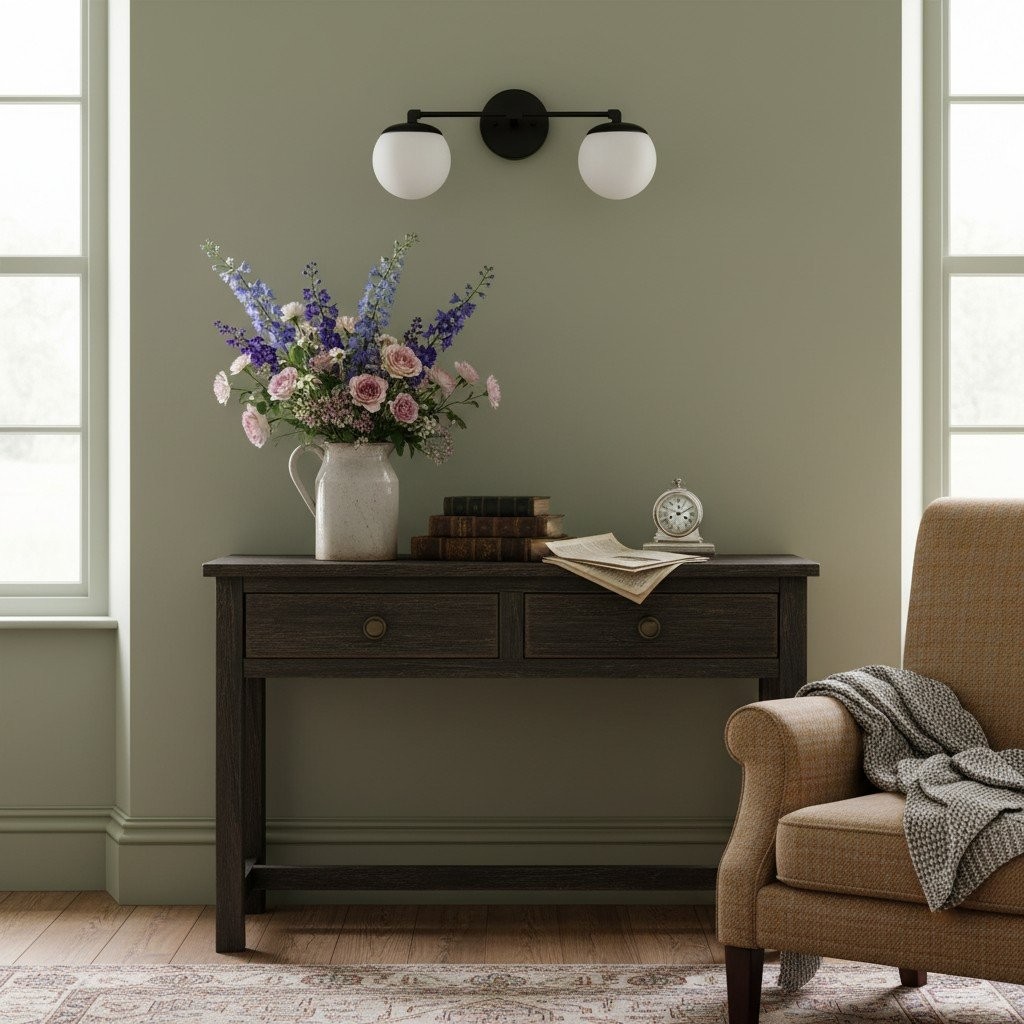 Glorica Glass Vanity Light - Art Deco Brass Wall Globe Fixture Modern K1521