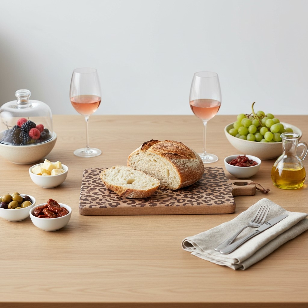 Lepwood Leopard Print Wooden Serving Board for Kitchen Styling and Entertaining K2346