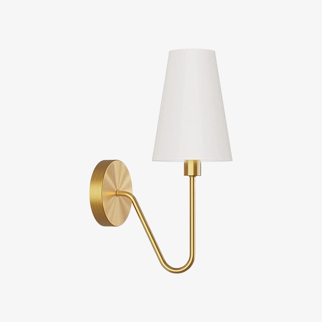 Arcuma Elegant Metal Fabric Shade Wall Sconce - Chic Lighting for Nightstands and Hallways K2077