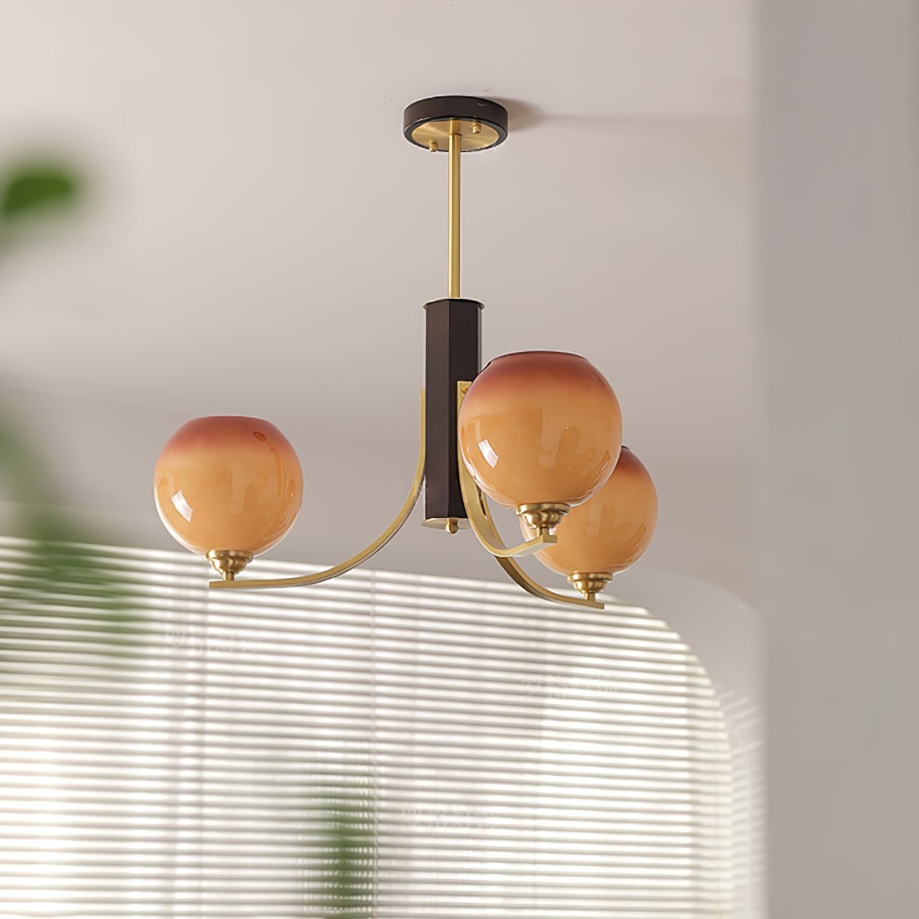Vintage Caramel Globe Chandelier K751