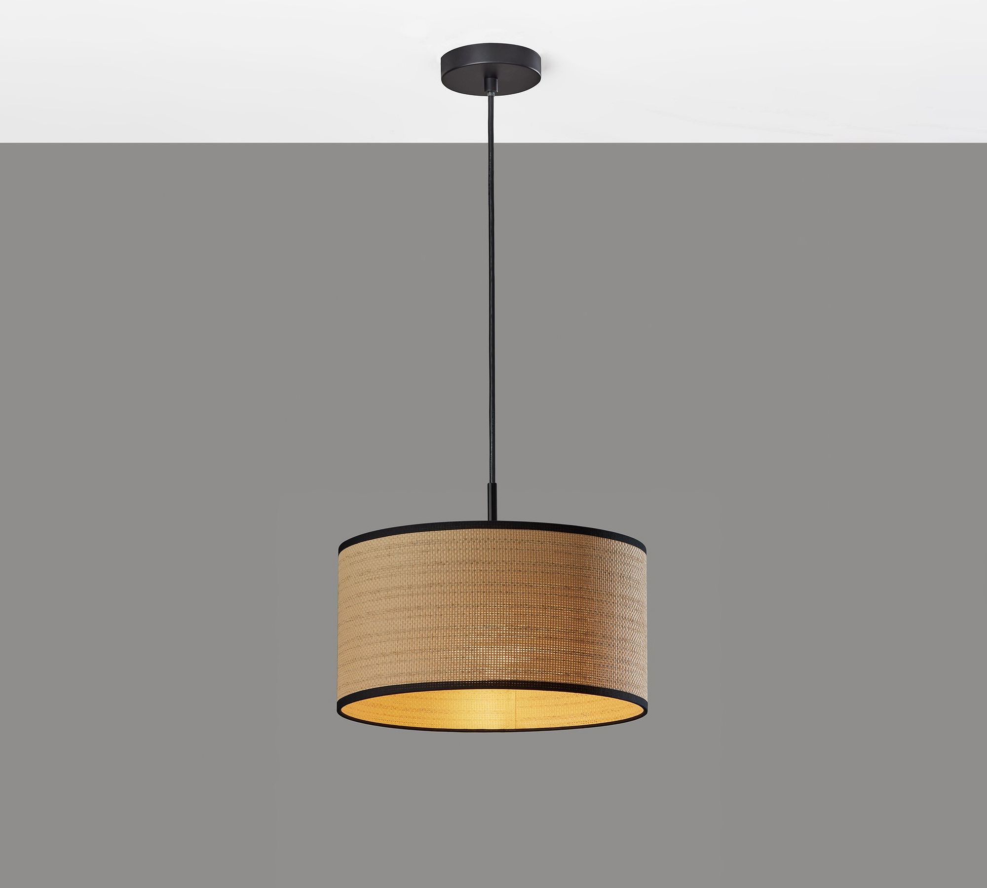 Dumora Fabric Drum Shade Pendant Light - Linen Design Hanging Light K1419
