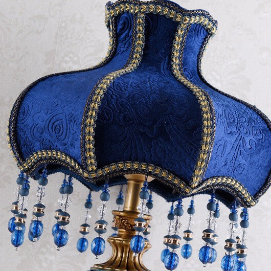 Palace Decoration Design Dark Blue Fabric Table Lamp K714