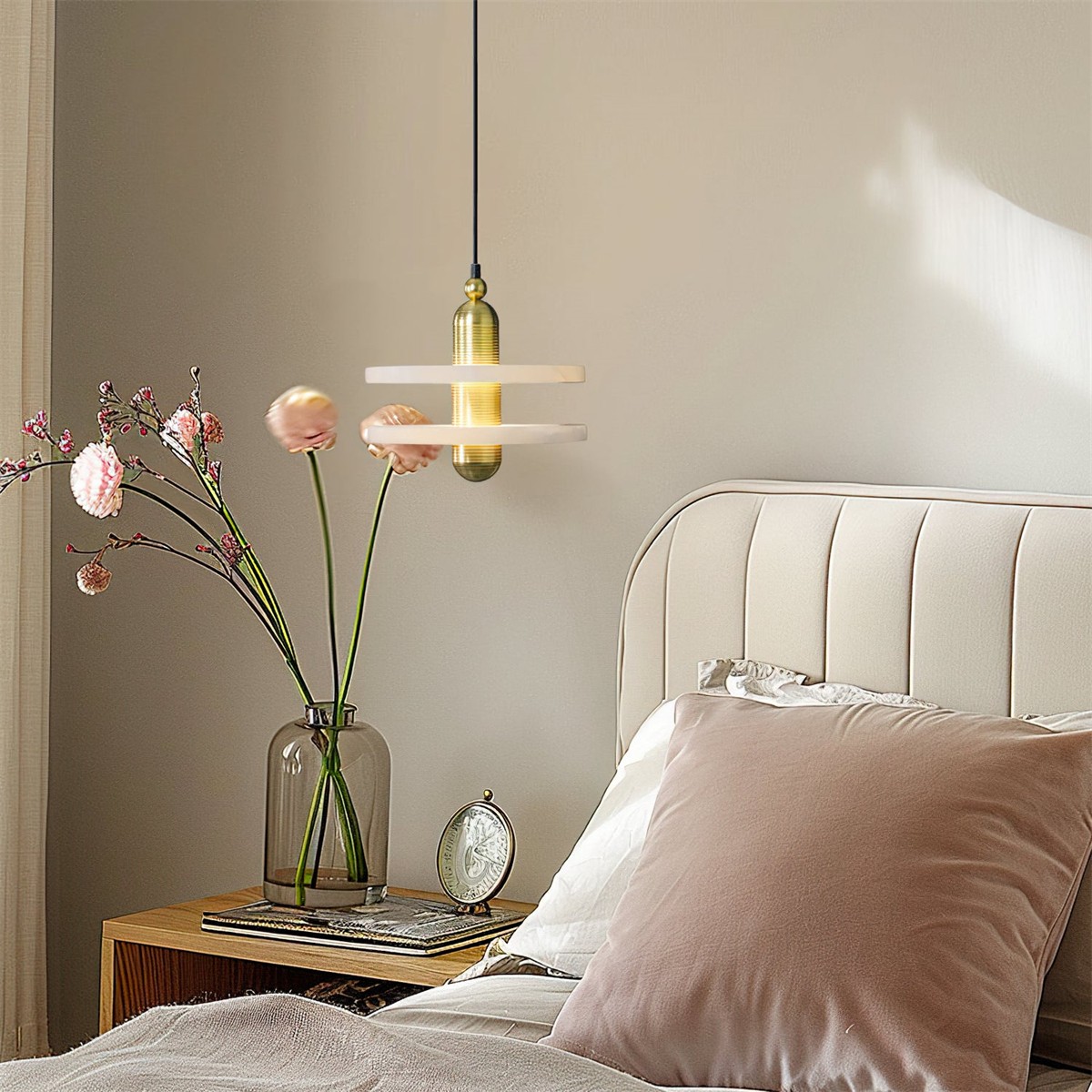 Elegant Disc Alabaster Pendant Light K211