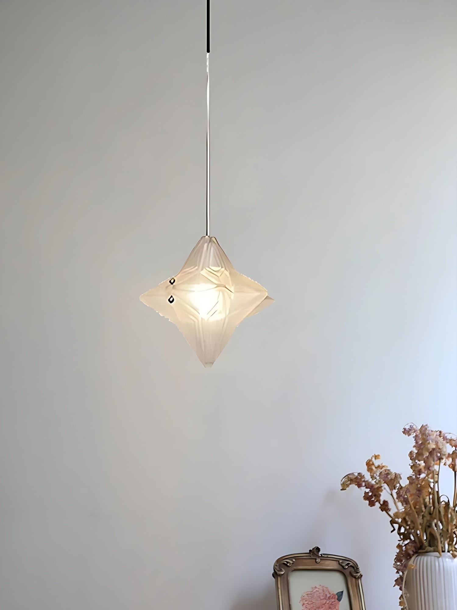 Art Deco Astris Elara Star Pendant Light - Frosted Glass Pendant with Geometric Style K1583