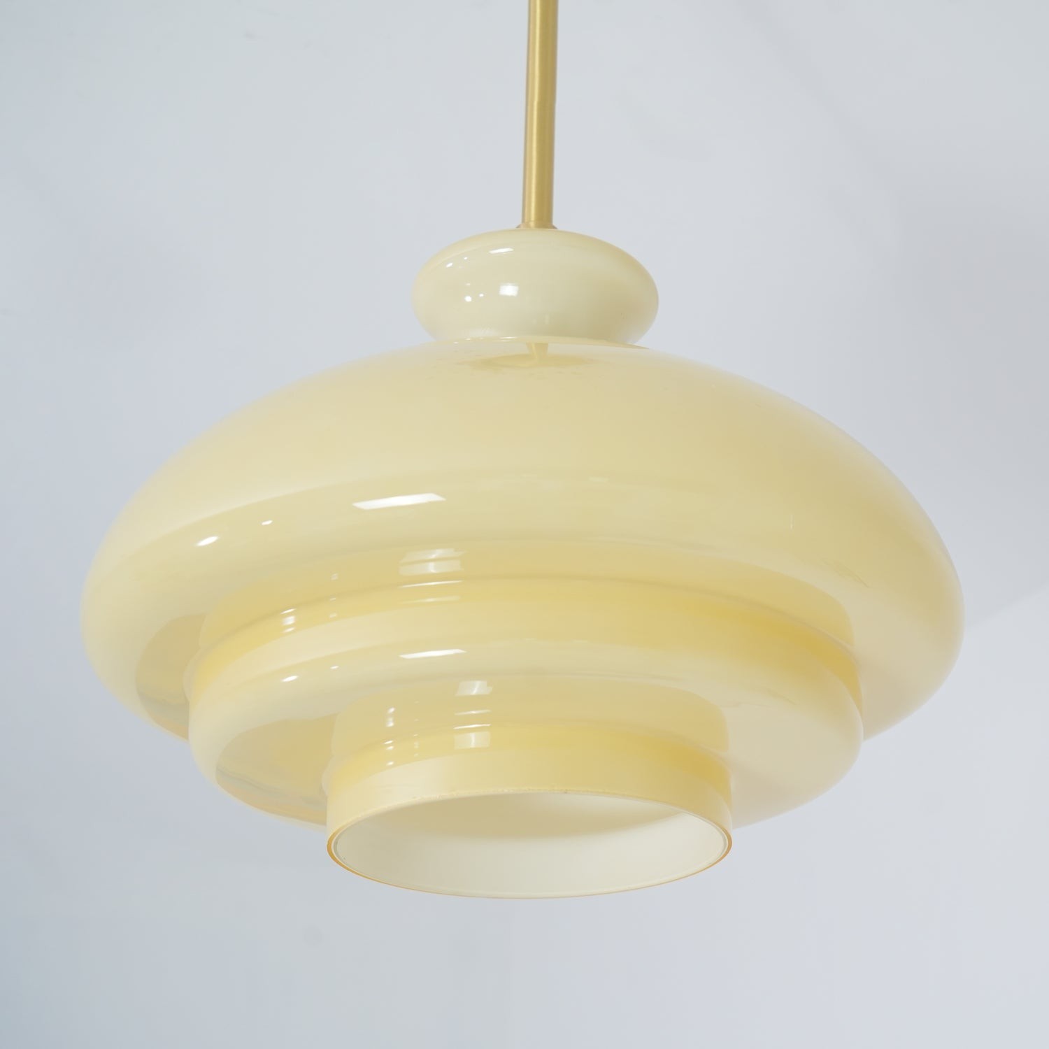 Round Yellow Stylish Simple Glass Pendant Lamp K573